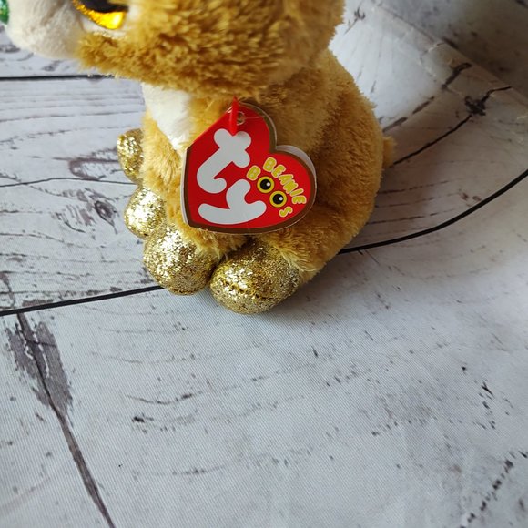 Ty Beanie Boos Glitzy the Christmas Reindeer 6 Inch with Heart Tag new - Picture 3 of 6